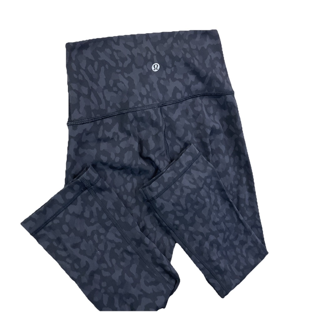 Lululemon‎ Wunder Under HR Crop 21" Womens 4 Camo Luxtreme Leggings LW6AYJS